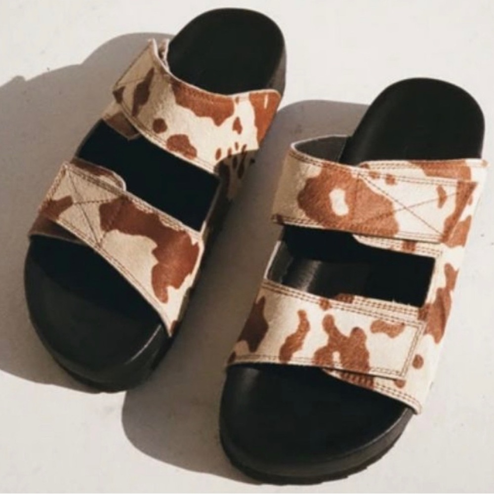 Nuance Cow Print Sandals from Lisa Says Gah